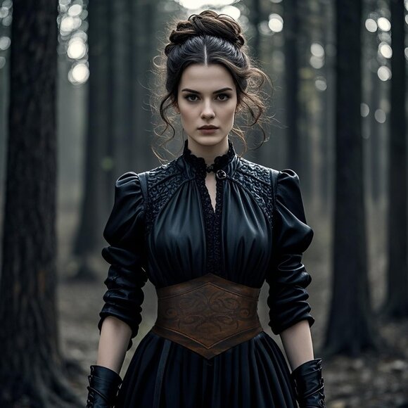 Women Brown Leather Corset Renaissance Belt Medieval Viking Belt Wide Cinch Belt - Picture 4 of 9